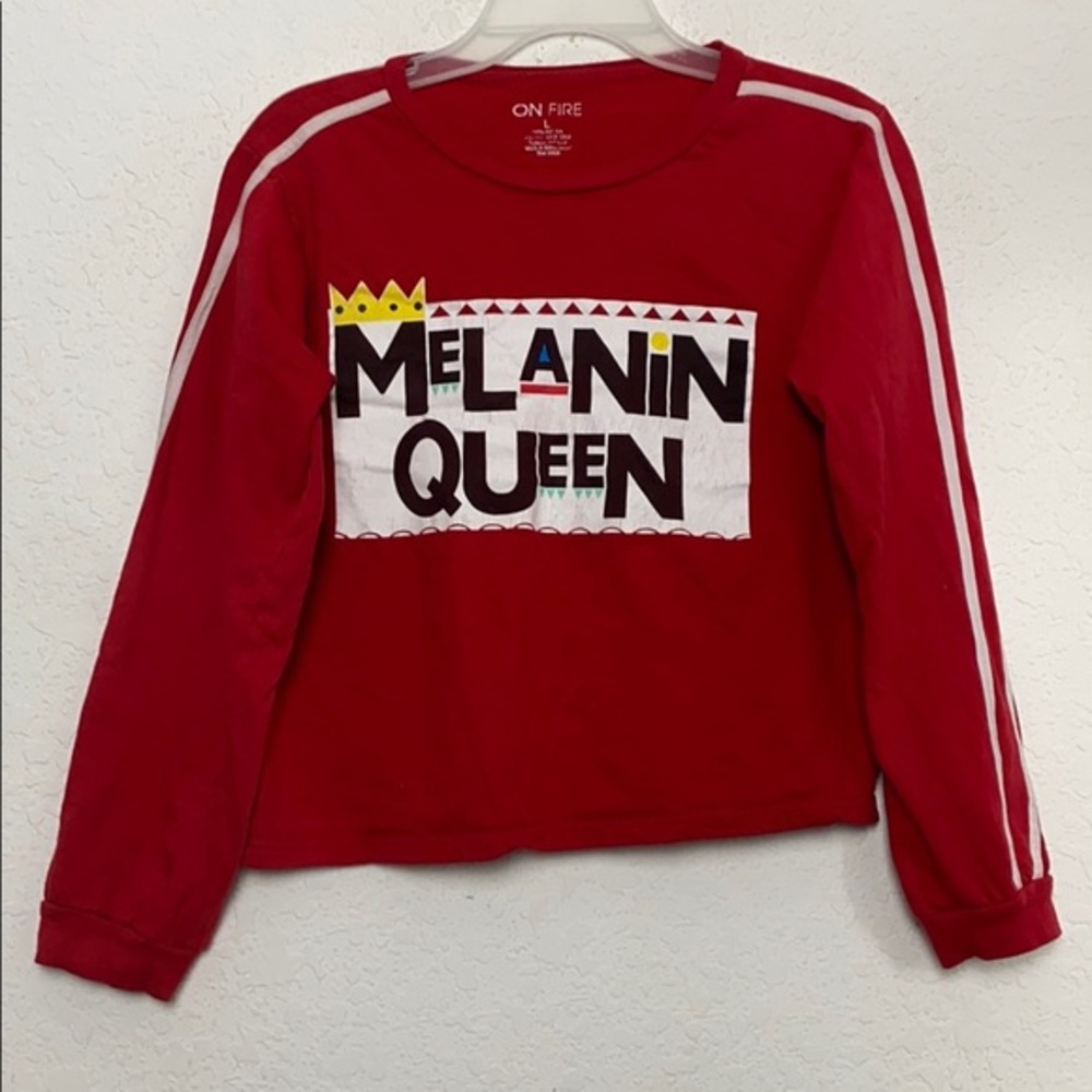✅Women ON FIRE MELANIN QUEEN Crop Top Size L